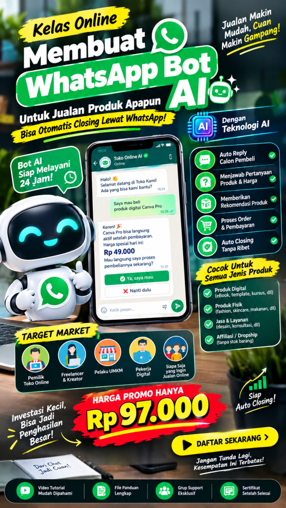 promosi kelas whatsapp bot ai